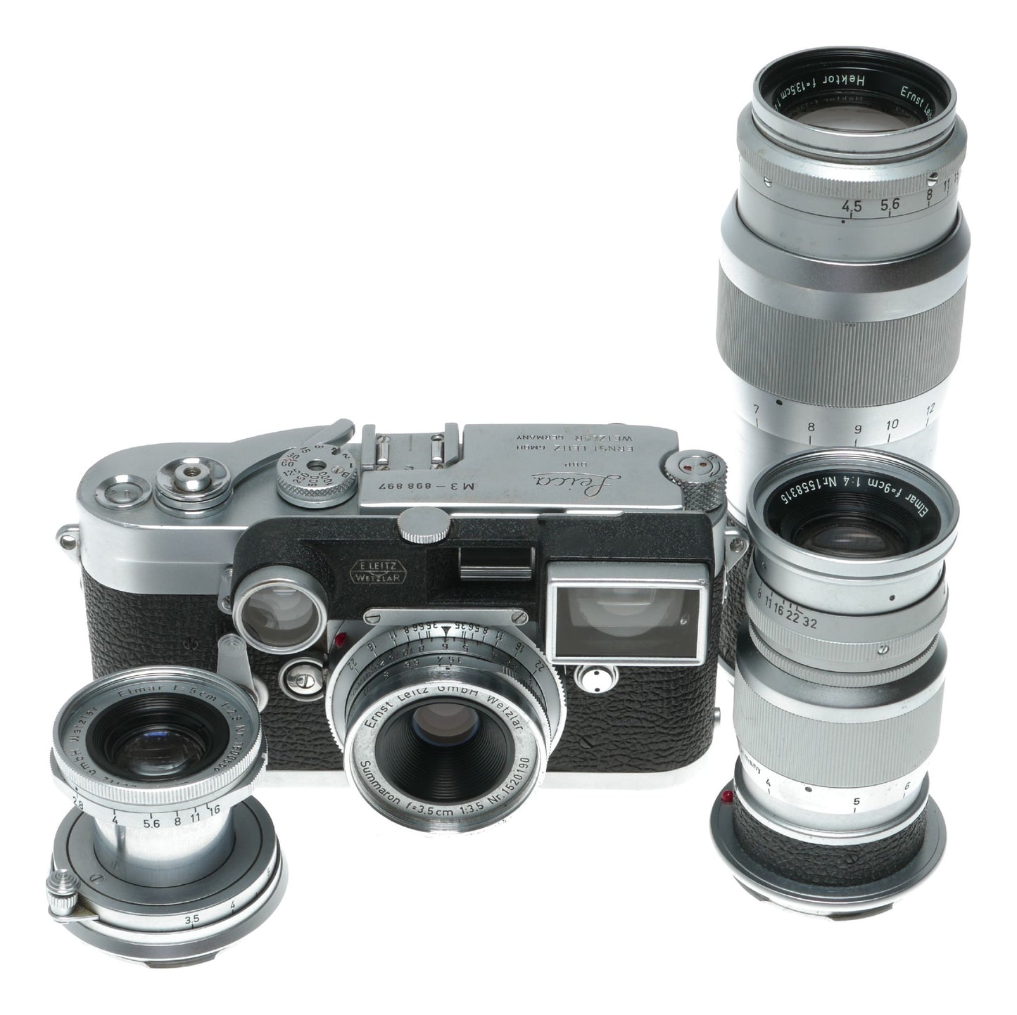 Leica M3 35mm film RF Summaron 3.5/3.5 Elmar 2.8/5cm 1.4/9cm Hektor