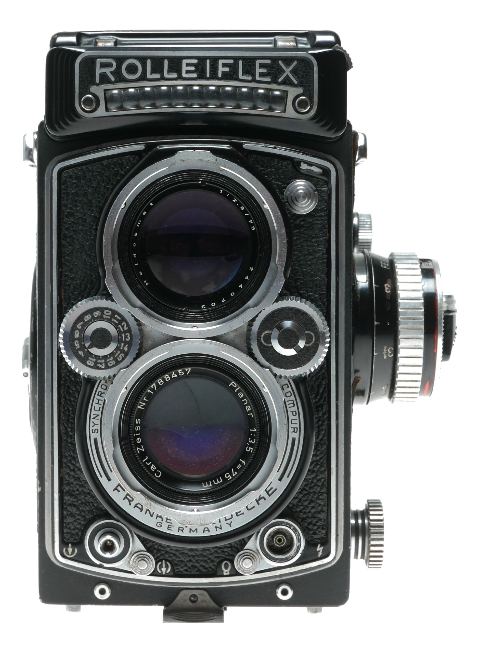 Rolleiflex 6x6 TLR camera Planar 1:3.5 f=75mm working meter