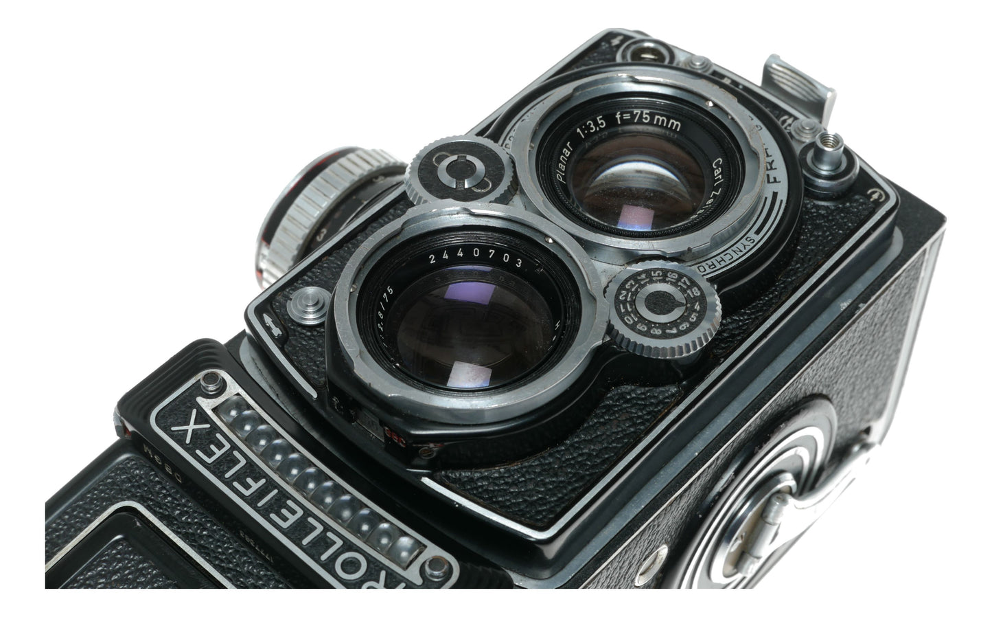 Rolleiflex 6x6 TLR camera Planar 1:3.5 f=75mm working meter