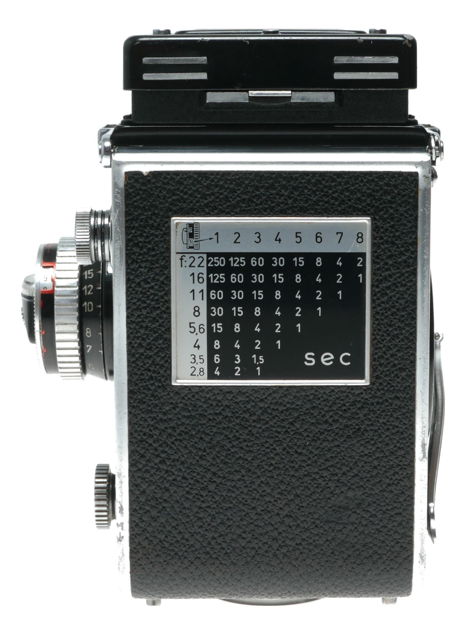 Rolleiflex 6x6 TLR camera Planar 1:3.5 f=75mm working meter