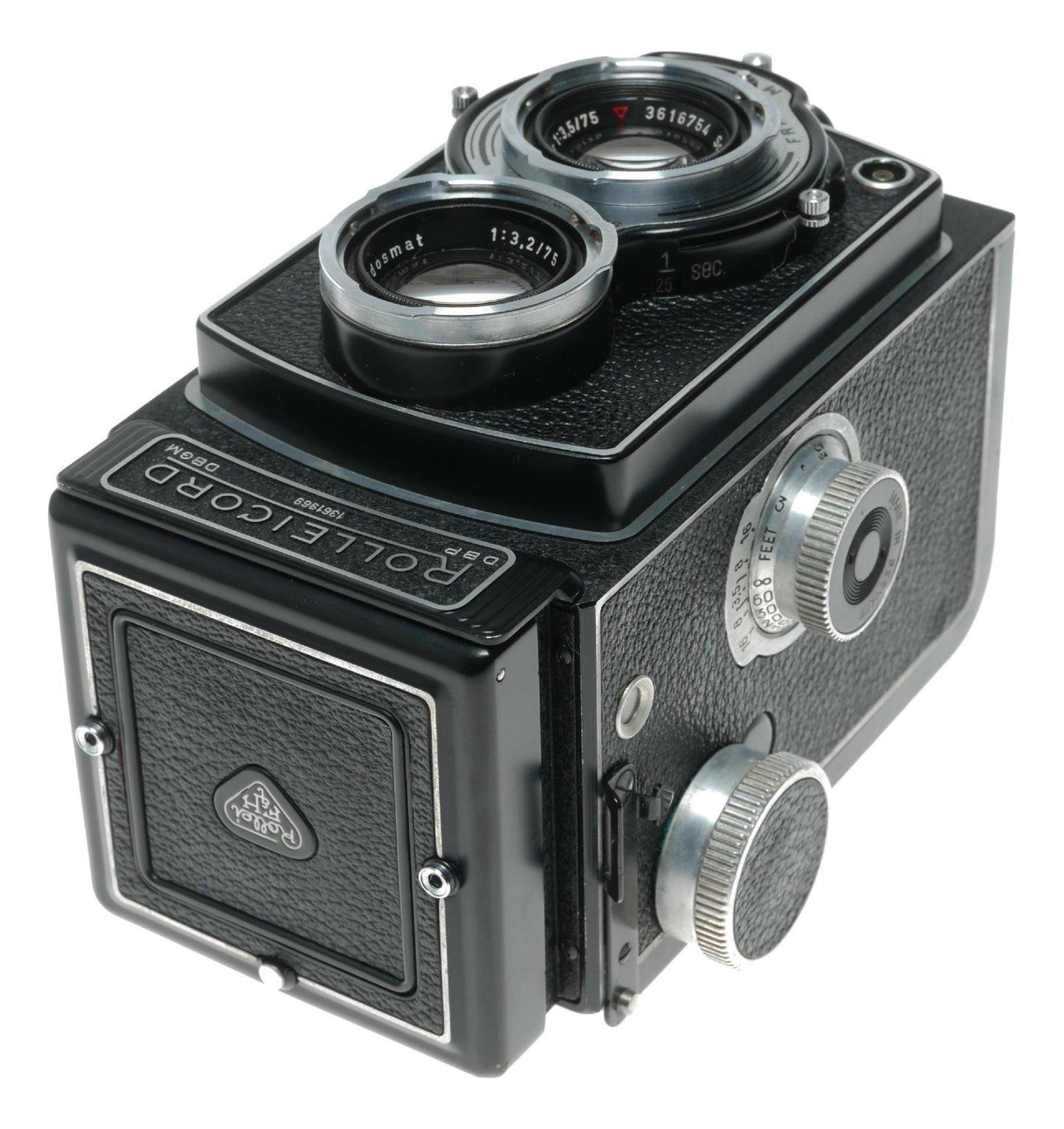 Rolleicord TLR camera Schneider Xenar 3.5/75 twin caps in leather case