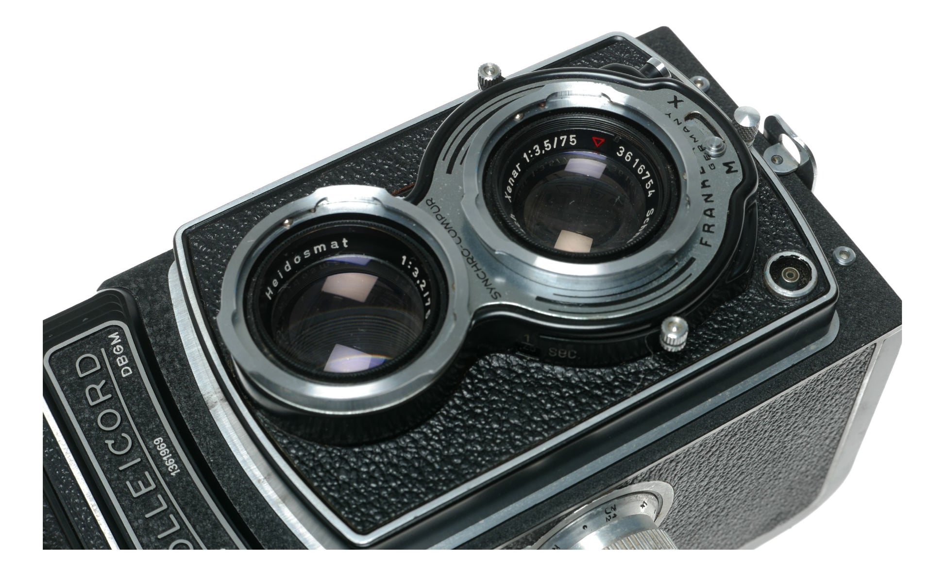 Rolleicord TLR camera Schneider Xenar 3.5/75 twin caps in leather case