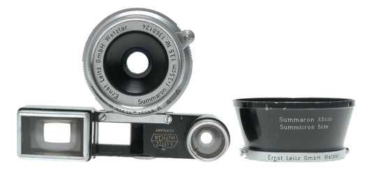 Leitz Wetzlar Summaron f=3.5cm 1:3.5 Leica M RF camera lens goggles shade hood