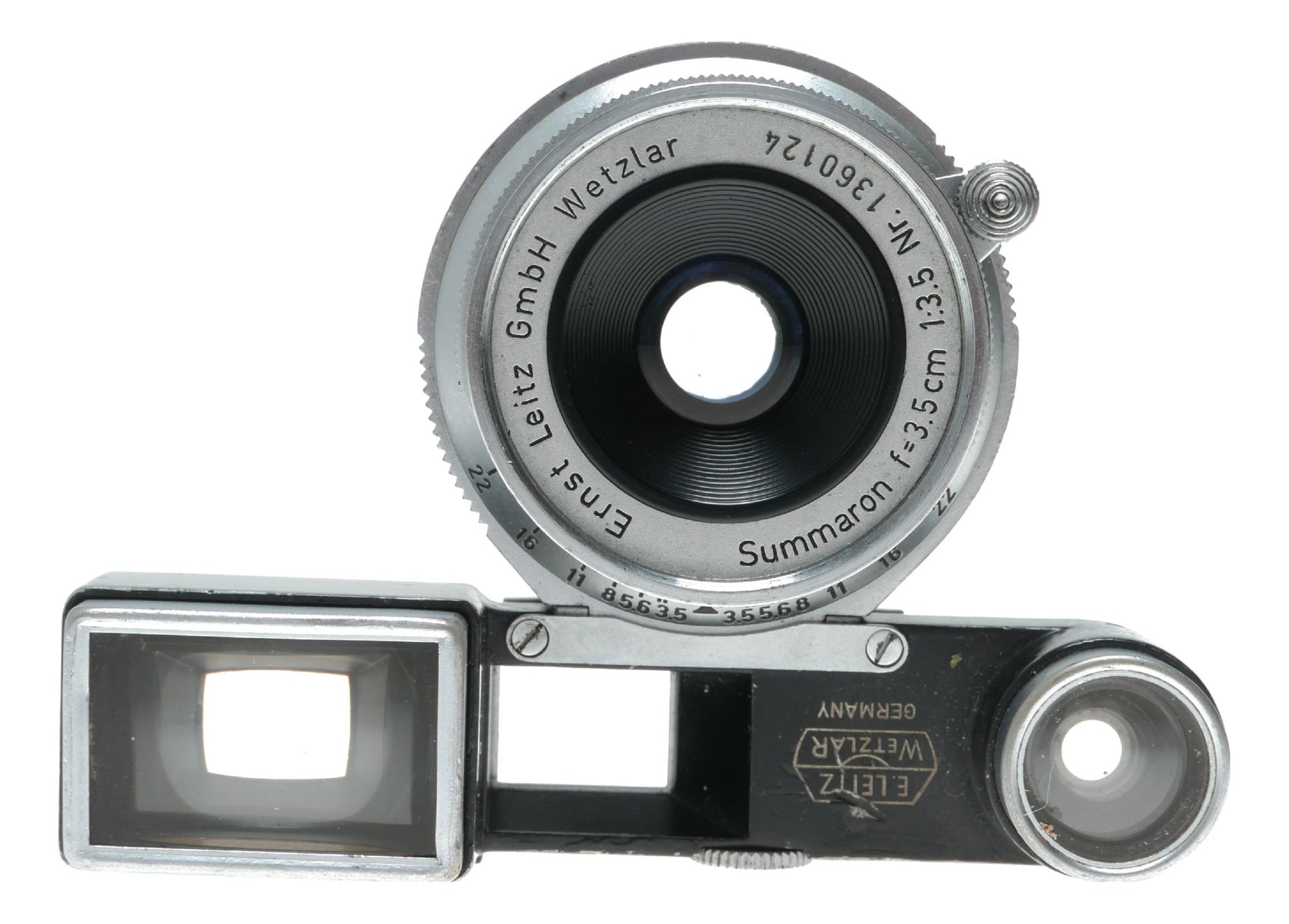 Leitz Wetzlar Summaron f=3.5cm 1:3.5 Leica M RF camera lens goggles shade hood