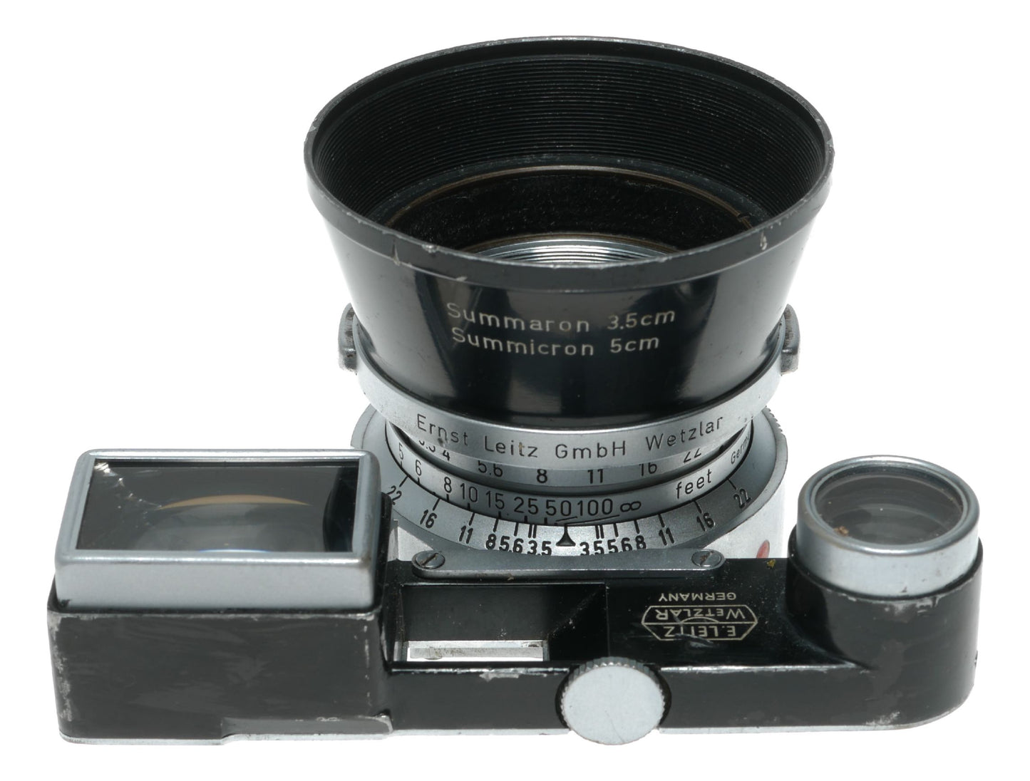 Leitz Wetzlar Summaron f=3.5cm 1:3.5 Leica M RF camera lens goggles shade hood