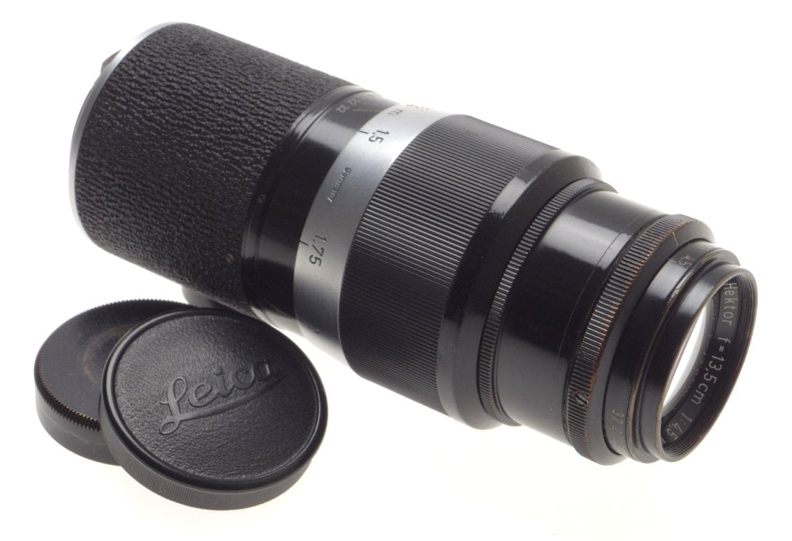 LEICA BLACK PAINT SHARK SKIN 1:4.5/135mm HEKTOR RARE M39 SCEW MOUNT CAMERA LENS