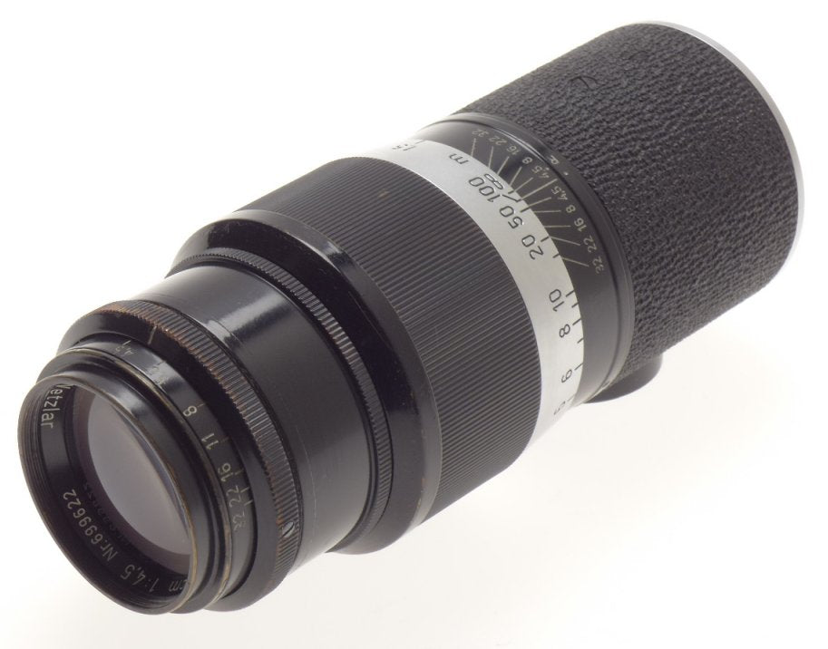 LEICA BLACK PAINT SHARK SKIN 1:4.5/135mm HEKTOR RARE M39 SCEW MOUNT CAMERA LENS