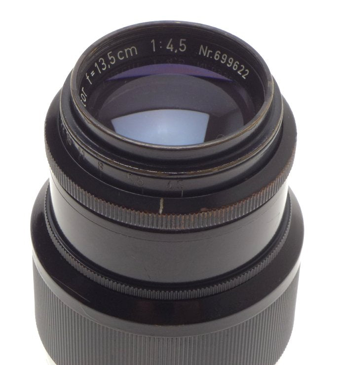 LEICA BLACK PAINT SHARK SKIN 1:4.5/135mm HEKTOR RARE M39 SCEW MOUNT CAMERA LENS