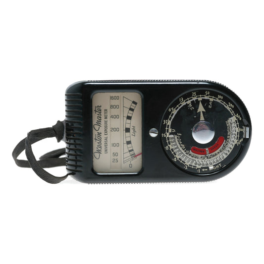 Black weston master hand held light exposure f/stop meter vintage strap