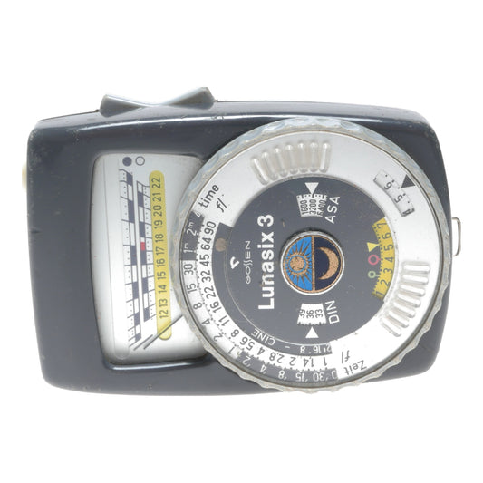 Lunasix 3 Gossen hand held light exposure f/stop meter analog case