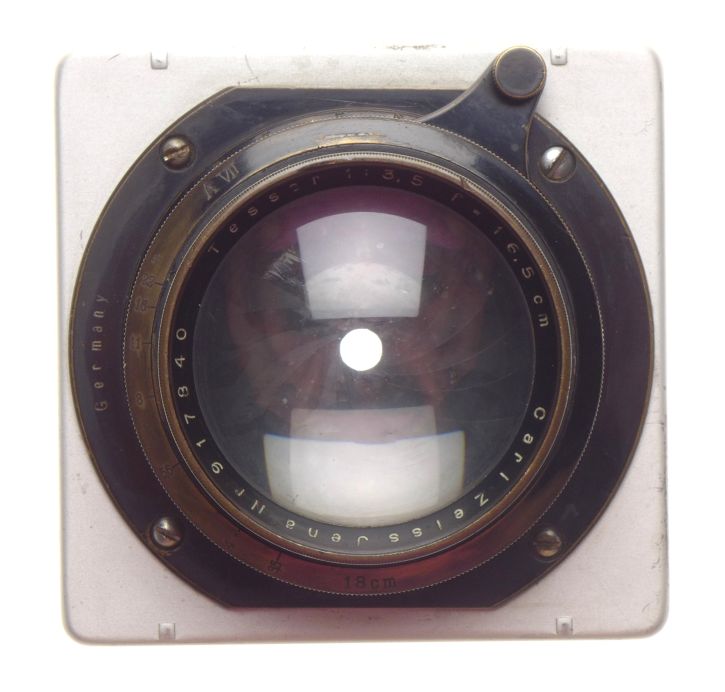 Carl Zeiss Jena Tessar Brass Lens 1:3.5 f=16.5cm V Vii Large Format Lens Board