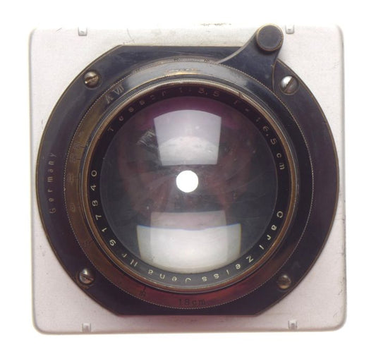 Carl Zeiss Jena Tessar Brass Lens 1:3.5 f=16.5cm V Vii Large Format Lens Board