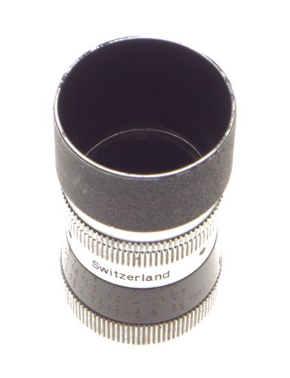 Kern Paillard Yvar 1:2.5 f=12.5mm Bolex Film Camera Lens Caps Hood Leather Case - View 5