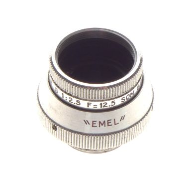 Som Berthiot Cinor B 1:2.5 f=12.5 Emel Movie Camera D-mount Lens w/cap - View 2