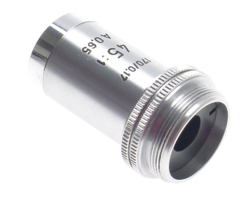 E.leitz Wetzlar 6l Microscope Objective 170/0.17 45:1 a 0.65 Original Case Nice - View 2