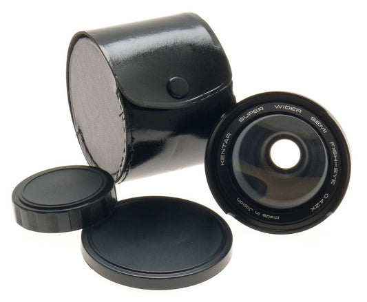 Kentar Super Wider Semi Fish-eye 0.42x Camera Lens Caps Case Pentax Compatible