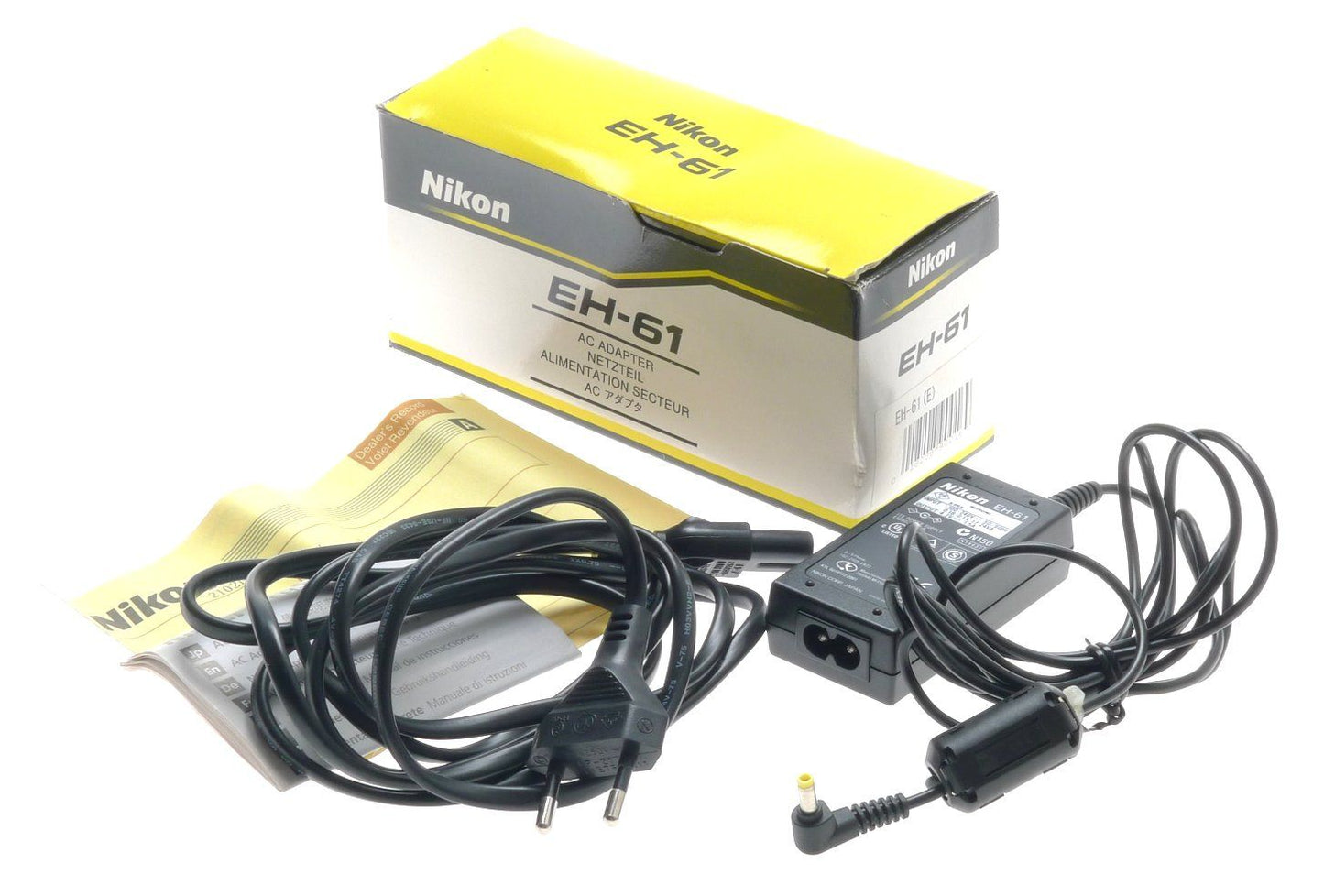 Nikon eh-61 Ac Adapter for Coolpix 2100, 3100, Sq Digital Camera Box Manual