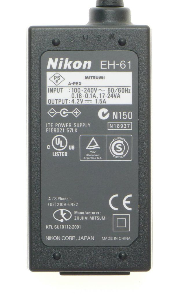 Nikon eh-61 Ac Adapter for Coolpix 2100, 3100, Sq Digital Camera Box Manual - View 2