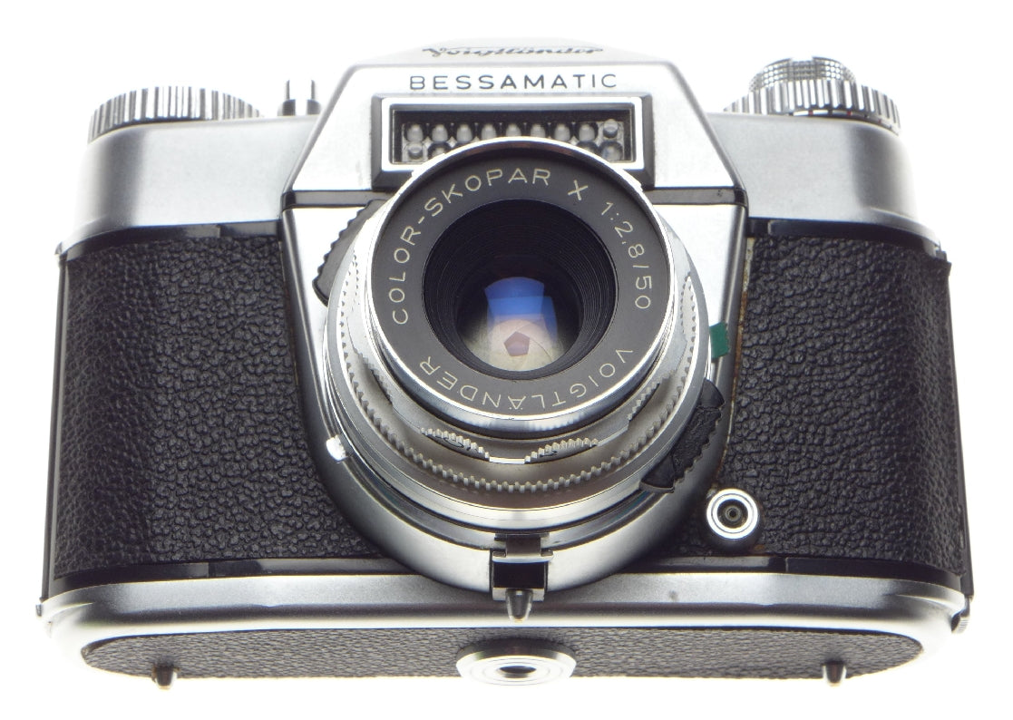 Voigtlander Bessamatic Slr Film Camera Skopar X 1:2.8/50 Lens Filter Hood Meter - View 3