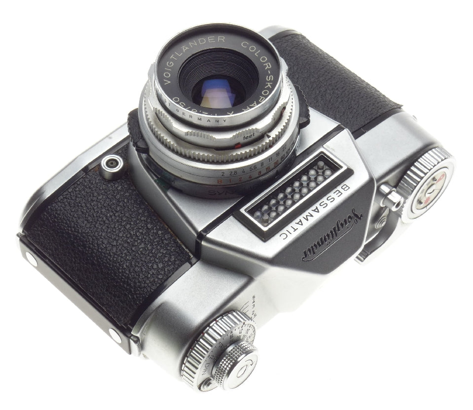 Voigtlander Bessamatic Slr Film Camera Skopar X 1:2.8/50 Lens Filter Hood Meter - View 5