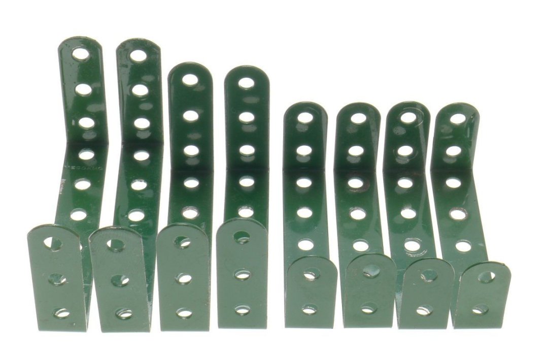Meccano Magic Motors Double Angle Formed Slotted Strips Girders Screwed Rods Box - View 10