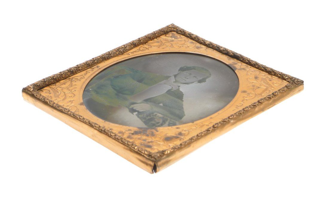 Antique 19th Century Daguerreotype Ambrotype Tintype Gold Frame Africa Colonial - View 3