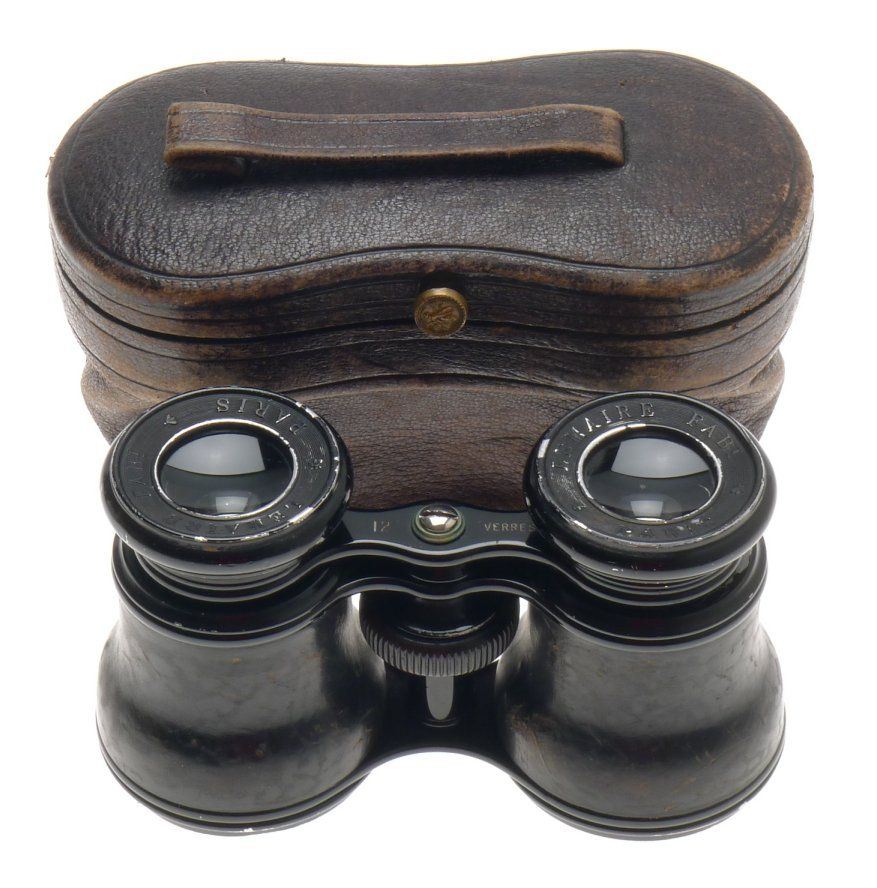 Lemarie Fabi Paris Vintage Opera Glasses Binoculars 12 Leverres in Leather Case